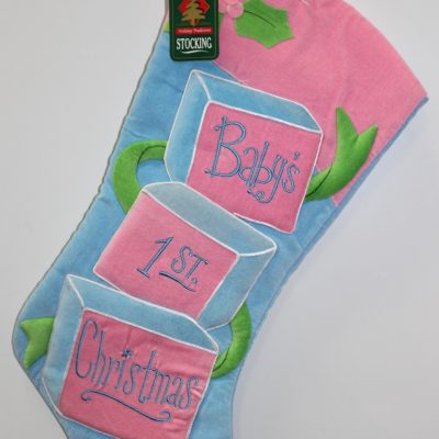 Baby’s First Christmas Stocking – Building Blocks (Gender Neutral)