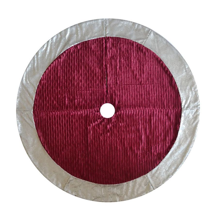 3-Set Red Velvet Tree Skirt & 2 Matching Stockings - Dazzling Christmas Tree 5 3-Set Red Velvet Tree Skirt & 2 Matching Stockings - Dazzling Christmas Tree - Image 5