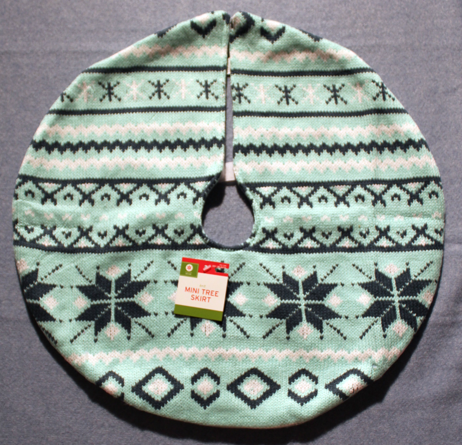 Blue Knit Mini Tree Skirt - Tabletop Christmas Tree 1 Blue Knit Mini Tree Skirt - Tabletop Christmas Tree