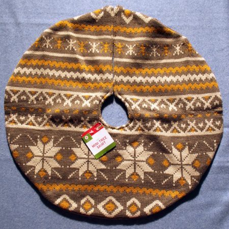 Brown Knit Mini Tree Skirt - Mini Christmas Tree Decor