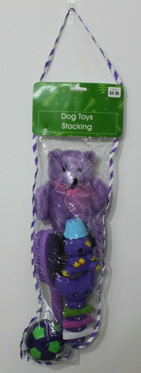 Purple Dog Toys Stocking Christmas Holidays