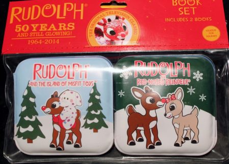 Set of 2 Rudolph the Red Nosed Reindeer Bath Books for Toddlers