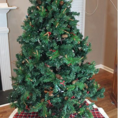 Reindeer Red Plaid Christmas Tree Skirt – Rustic Cabin Holiday Décor