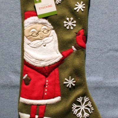 Santa Applique Christmas Stocking