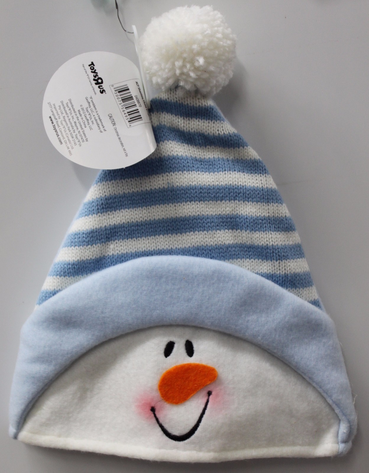 Baby Snowman Hat - My First Christmas 1 Sweet blue striped snowman hat for a baby boy