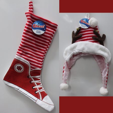 2-Set Toddler Sneaker Stocking & Christmas Hat