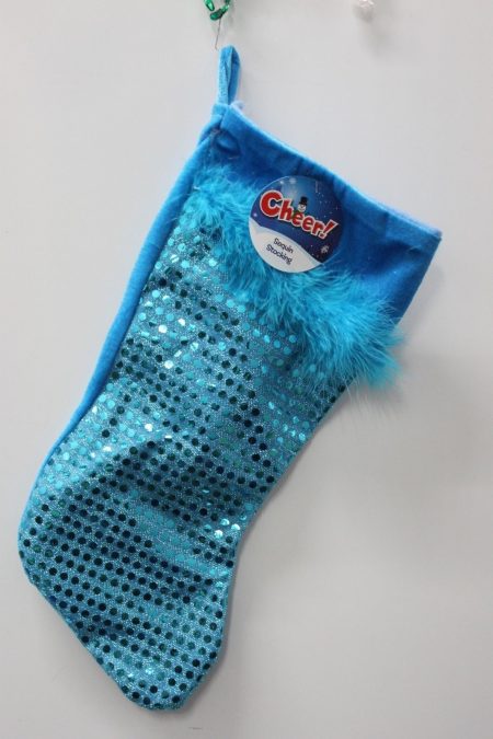Blue Sequined Stocking - Glam Christmas