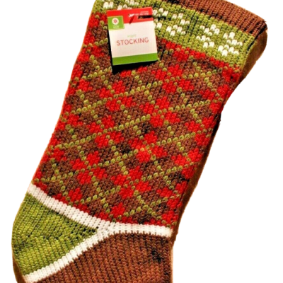Argyle Knit Christmas Stocking – Adult Preppy Holiday Decor