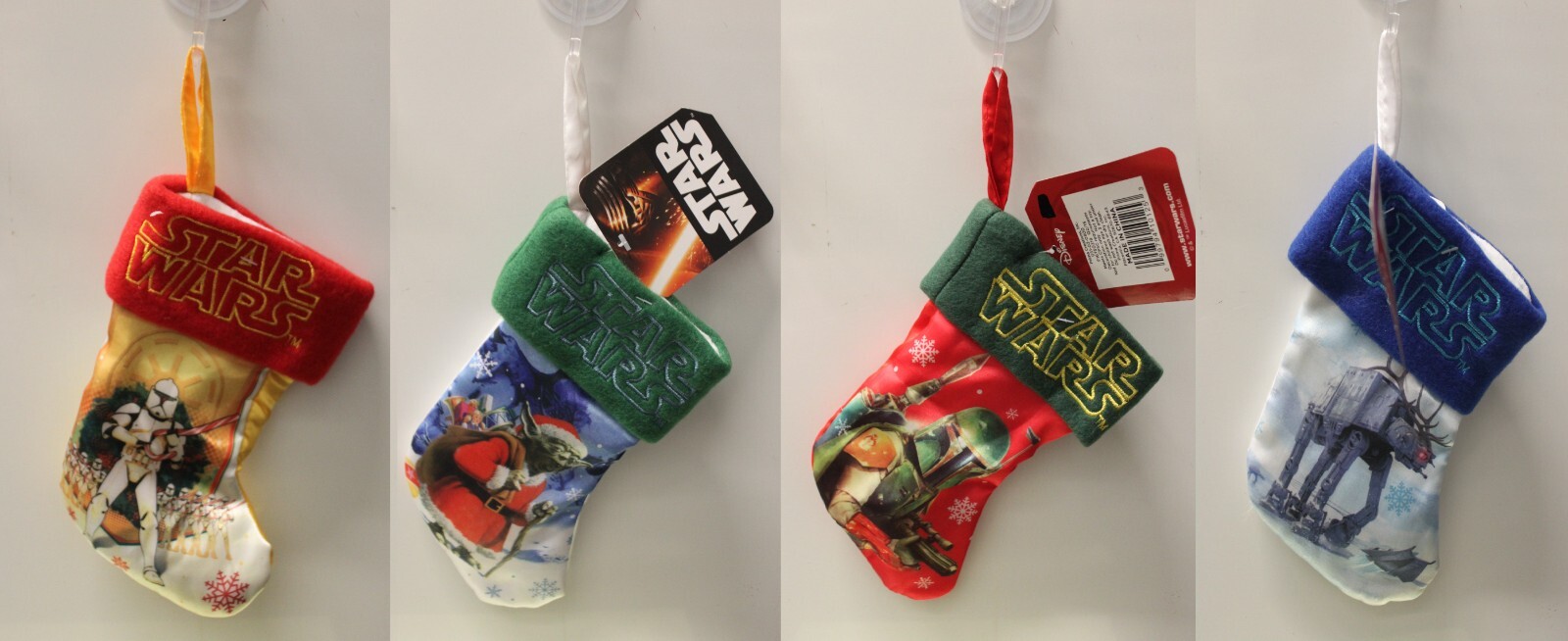 4-Set 8" Star Wars Mini Christmas Stockings - Tabletop Tree Décor 1 4-Set 8" Star Wars Mini Christmas Stocking