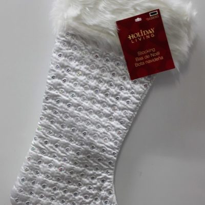 White Sequined Christmas Stocking