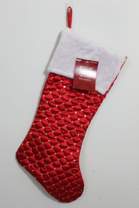 Red Quilted Sequined Stocking