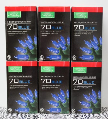 420 Bulbs - 6 Sets of Blue Mini Christmas or Hanukkah Lights