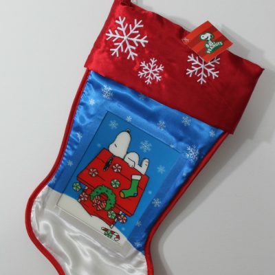 Snoopy Lenticular Christmas Stocking – Peanuts Holiday Decoration – Doghouse Design