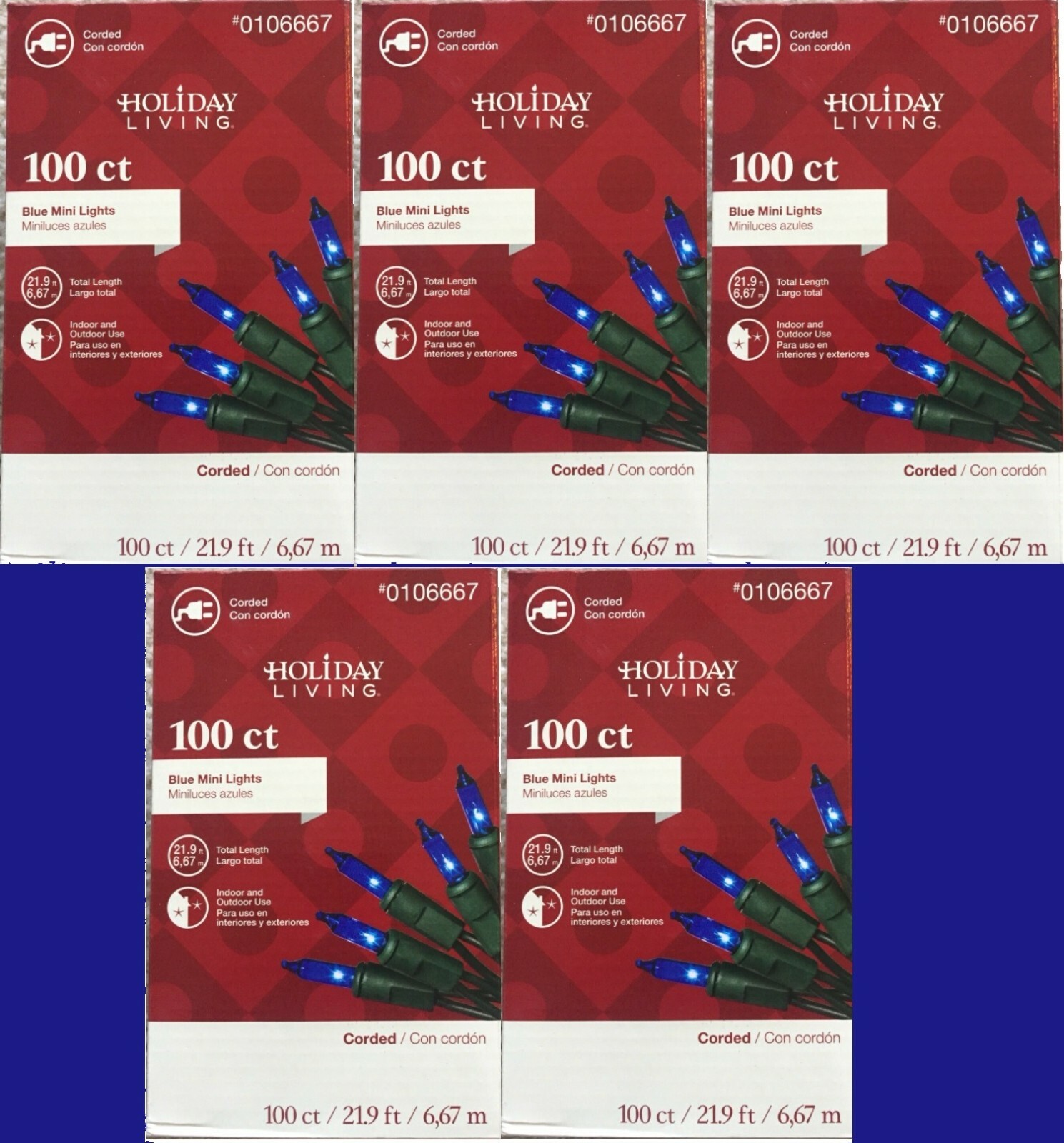 500 Bulbs - 5 Sets of Blue Mini Christmas or Hanukkah Lights 1 500 Bulbs - 5 Sets of Blue Mini Christmas or Hanukkah Lights