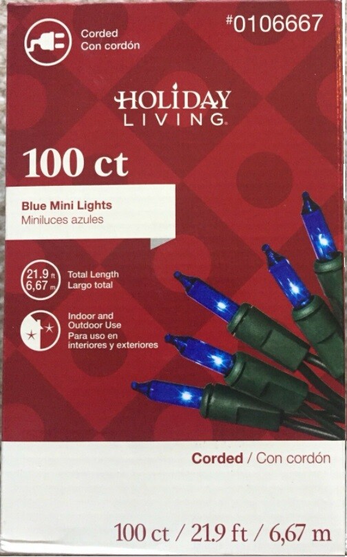 500 Bulbs - 5 Sets of Blue Mini Christmas or Hanukkah Lights 2 500 Bulbs - 5 Sets of Blue Mini Christmas or Hanukkah Lights - Image 2