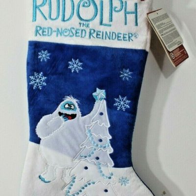 Musical 21" Abominable Snowman & Rudolph Christmas Stocking – Holiday Decoration