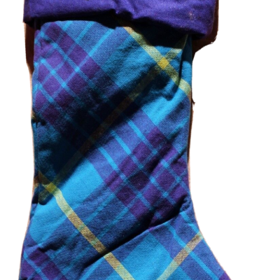 Blue Plaid Christmas Stocking