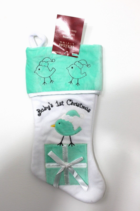 Green First Christmas Stocking - Chick - Gender Neutral