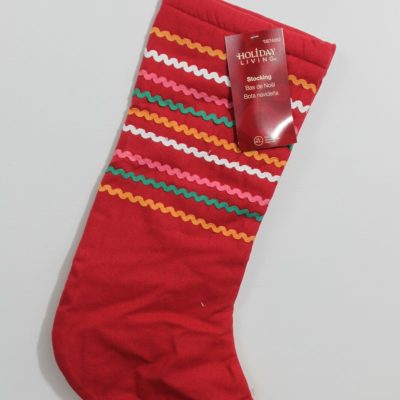 Rickrack Trim Red Christmas Stocking – Colorful Holiday Decor