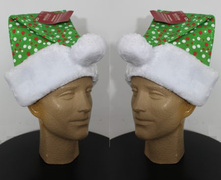 2-Set Green Polka Dot Santa Hats for Adults - Fun Christmas Apparel