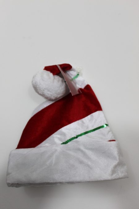 Candy Cane Striped Santa Hat – Red & White Christmas Cap for Adults