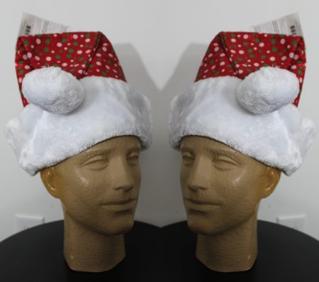 2-Set Red Polka Dot Santa Hats for Adults - Christmas Fun