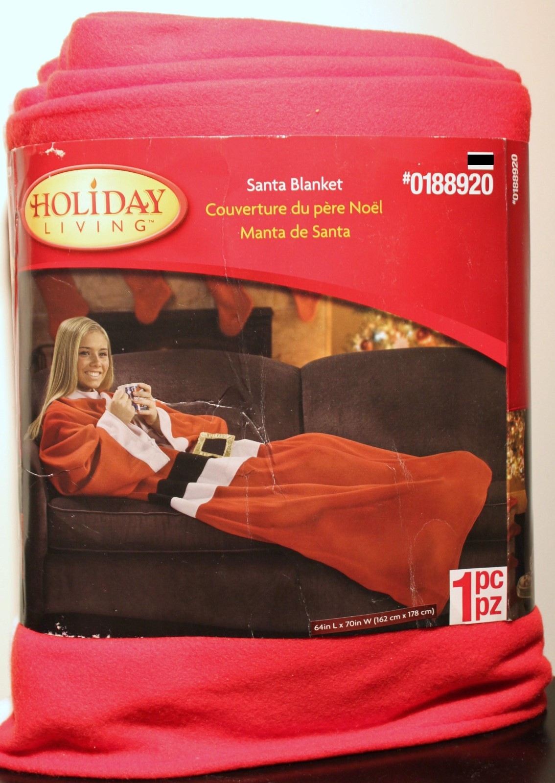 Santa Claus Christmas Blanket with Sleeves | Throw Adults Red Holidays 1 Santa Claus Blanket with Sleeves