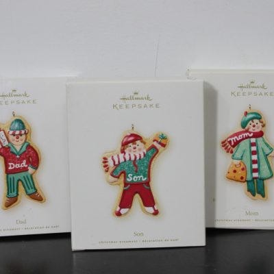Gingerbread Dad Mom & Son Hallmark Ornaments