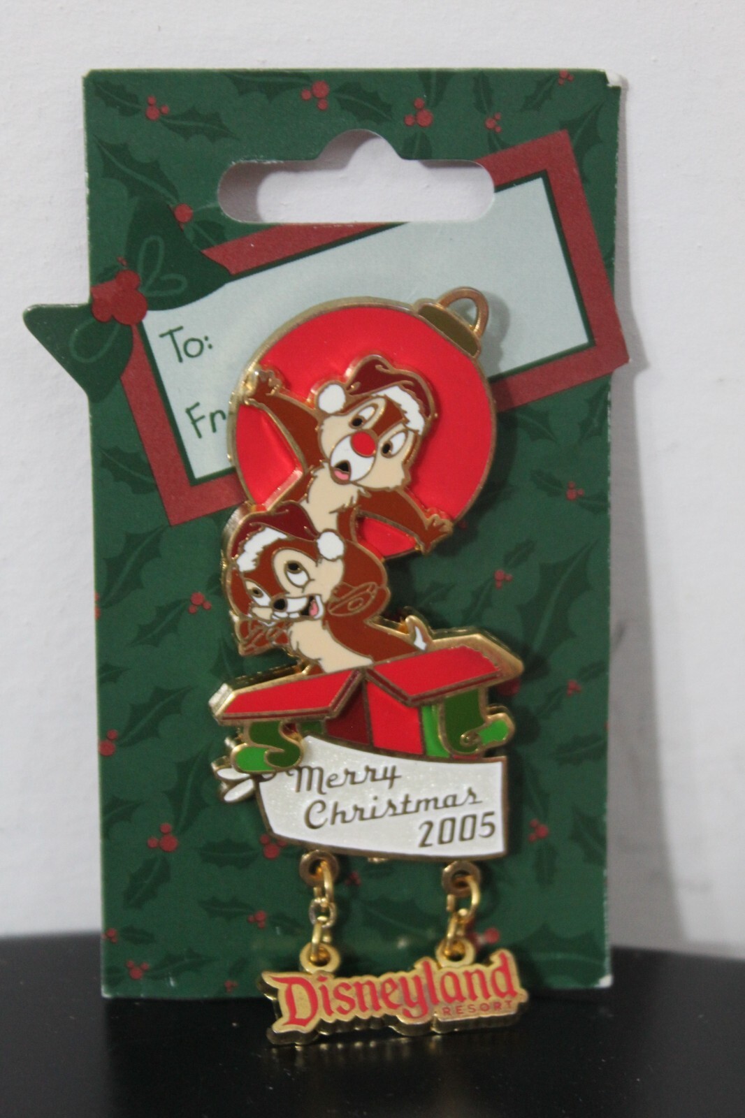 Chip & Dale Christmas Ornament Disney Pin | Disneyland Holiday Chipmunks 2005 1 Chip & Dale Christmas Ornament Disney Pin