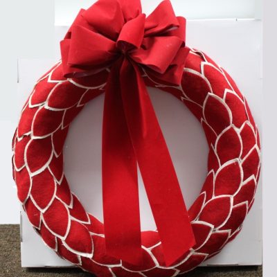 18" Red & White Christmas Wreath